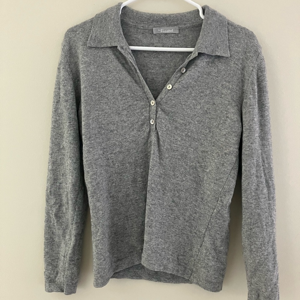 Tricobel Grey Sweater S Wool & Cashmere